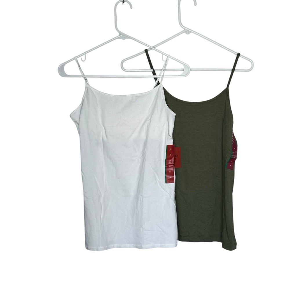 Women’s Lot of Two From Target Size Medium One Green and One White Camisoles
